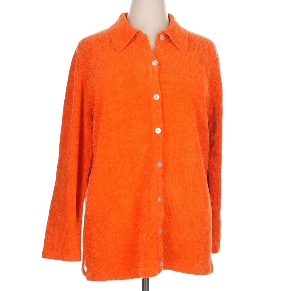 Women's Orange Button-Up Top
